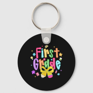Preppy Ck naar school 1e klas Coquette strik meisj Sleutelhanger
