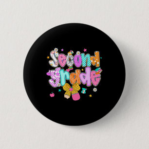 Preppy Ck naar school 2e klas Coquette Bow Meisjes Ronde Button 5,7 Cm