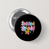 Preppy Ck naar school 2e klas Coquette Bow Meisjes Ronde Button 5,7 Cm (Voorkant /achterkant)