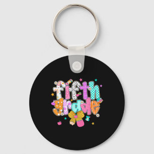 Preppy Ck naar school 5e klas Coquette strik meisj Sleutelhanger