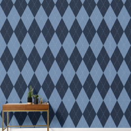 Preppy Classic Argyle Navy & Smoke Blue Behang