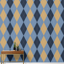 Preppy Classic Argyle Navy, Smoke Blue & Khaki Behang