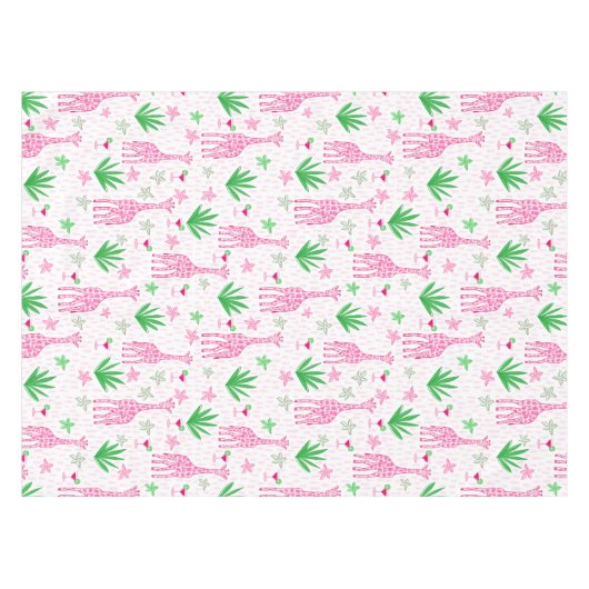 Preppy Classic Giraffes en Cosmopolitans Oerwoud Tafelkleed (Voorkant (Horizontaal))