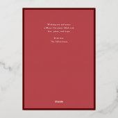 Preppy Classic Red Houndstooth Kerstfoto Folie Feestdagenkaart (Achterkant)