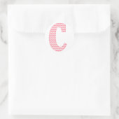 Preppy Classic roze Chevon Letter C Monogram Ronde Sticker (Tas)