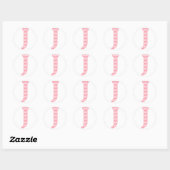 Preppy Classic Roze Chevon Letter J Monogram Ronde Sticker (Vel)