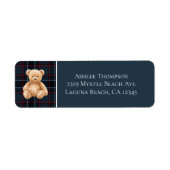 Preppy Classic Teddy Bear Baby Shower Etiket (Voorkant)