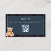 Preppy Classic Teddy Bear Baby Shower  Informatiekaartje (Voorkant)