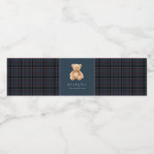 Preppy Classic Teddy Bear Baby Shower Waterfles Etiket (Enkel label)