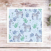 Preppy Classic Zebra's en Martinis Blue Servet