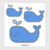 Preppy Coastal Blue Whales Sticker (Vel)