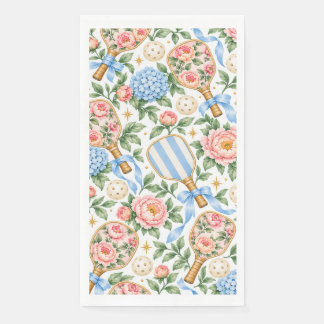 Preppy Coastal Chic Pickleball Blauw & Blush Roze Servet