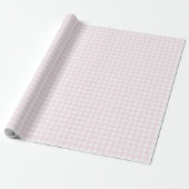 Preppy Coastal Cottage Pink Gingham Cadeaupapier (Uitgerold)