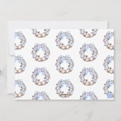 Preppy Coastal Oyster Bow Krans Foto Vakantie Feestdagenkaart (Achterkant)