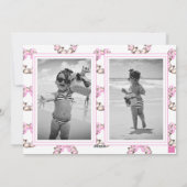 Preppy Coastal Oyster Bow Krans Foto Vakantie Feestdagenkaart (Achterkant)