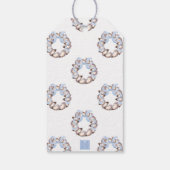 Preppy Coastal Oyster Bow Krans Kerstmis Cadeaulabel (Achterkant)