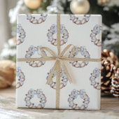 Preppy Coastal Oyster Bow Krans Kerstmis Cadeaupapier