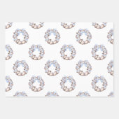 Preppy Coastal Oyster Bow Krans Kerstmis Inpakpapier Vel (Voorkant 3)