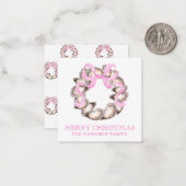 Preppy Coastal Oyster Bow Krans Kerstmis Notitiekaartje (Voorkant / Achterkant in situ)