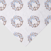 Preppy Coastal Oyster Bow Krans Kerstmis Tissuepapier (Detail)