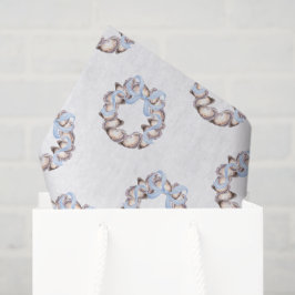 Preppy Coastal Oyster Bow Krans Kerstmis Tissuepapier