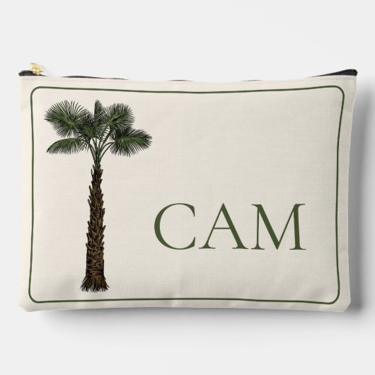 Preppy Coastal Palm Tree Monogram Etui (Voorkant)