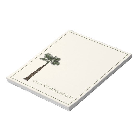 Preppy Coastal Palm Tree Personalized Notitieblok (Linkerzijde)