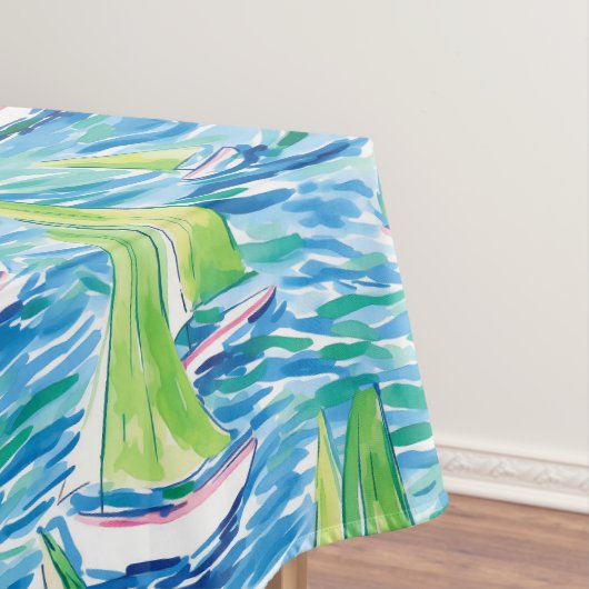 Preppy Coastal Sailboats Tafelkleed (Voorbeeld)