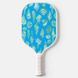 Preppy Coastal Sea Shells aan de blauwe kust Pickleball Paddle