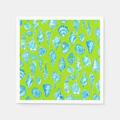 Preppy Coastal Sea Shells aan de Lime Green Seasid Servet (Voorkant)