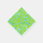 Preppy Coastal Sea Shells aan de Lime Green Seasid Servet (Hoek)