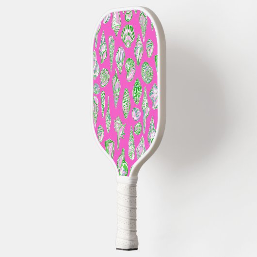 Preppy Coastal Sea Shells aan de Roze Kust Pickleball Paddle (Links)