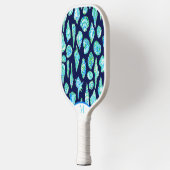 Preppy Coastal Sea Shells op Navy Seaside Monogram Pickleball Paddle (Links)