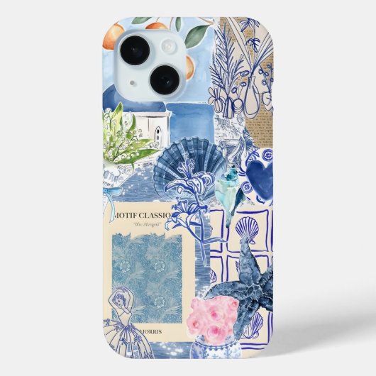 Preppy Collage, Trendy Zomer Collage Telefoon Case (Achterkant)