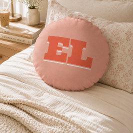 Preppy Collegiaal Monogram Rond Kussen