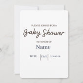 Preppy Collegiate Monogram | Baby Shower Kaart (Achterkant)