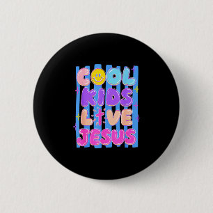 Preppy coole kinderen houden van jesus strepen chr ronde button 5,7 cm