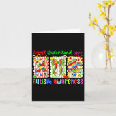 Preppy coquette bow autism awareness accept kaart (Gele Bloem)