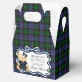 Preppy Coquette Bow Bear Baby Shower Favor Box Bedankdoosjes (Geopend)