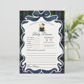 Preppy Coquette Bow Bear Girl Advice for Baby Card Kaart (Staand voorkant)