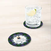 Preppy Coquette Bow Bear Plaid Birthday  Ronde Kartonnen Onderzetter (Insitu)