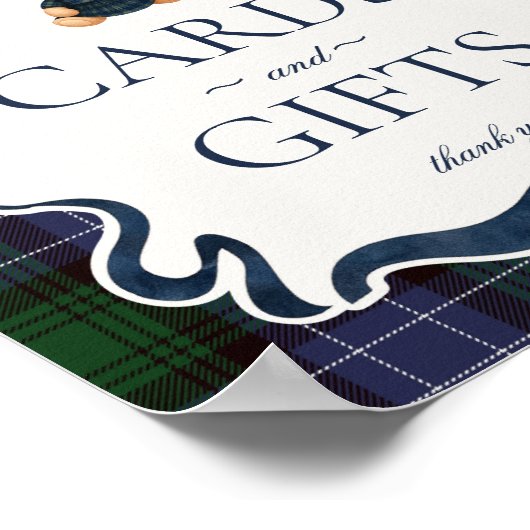 Preppy Coquette Bow Bear Plaid Cards & Gifts Poster (Hoek)