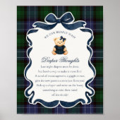 Preppy Coquette Bow Bear Plaid Diaper Thoughts Poster (Voorkant)