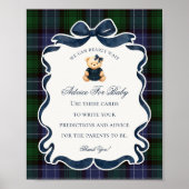 Preppy Coquette Bow Bear Shower Advice for Baby Poster (Voorkant)