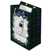 Preppy Coquette Bow Bear Tartan Birthday Favors Medium Cadeauzakje (Voorkant Gekanteld)