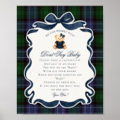 Preppy Coquette Bow Bear Tartan Dont Say Baby Game Poster (Voorkant)