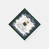 Preppy Coquette Bow Bear Tartan Plaid Baby Shower Servet (Hoek)