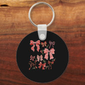 Preppy Coquette Bow Deck The Halls With Bows And H Sleutelhanger (Voorkant)