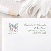 Preppy Coquette Bow Vakantie Seizoen Kerst Licht Etiket