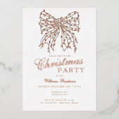 Preppy Coquette Bow Winter Christmas Lights Party Folie Uitnodiging (Voorkant)
